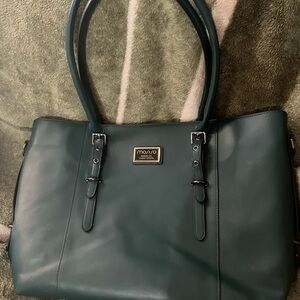 Mosiso Teal Tote Bag for Women - Structured Work Bag Laptop bag